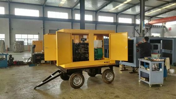 80KW Quiet Trailer Type Generator Soundproof With Steel Frame