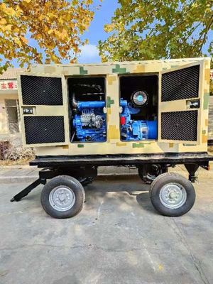 80KW Quiet Trailer Type Generator Soundproof With Steel Frame