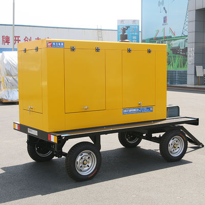 80KW Quiet Trailer Type Generator Soundproof With Steel Frame